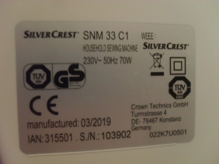Новая швейная машинка от немецкой  компании SILVERCREST  ( Произведена во Вьетна. . фото 11