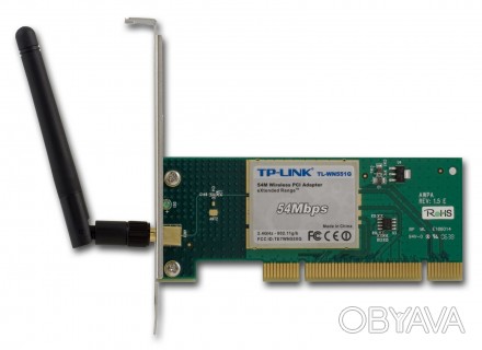 Беспроводной Wi-Fi PCI-адаптер стандарта IEEE 802.11g TP-Link TL-WN551G

Специ. . фото 1