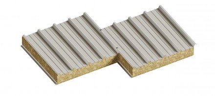 Сендвіч-панелі дахові з наповнювачем мінеральна базальтова вата щільністю 110 кг. . фото 2
