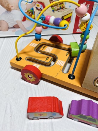 Развивающая деревянная игрушка "Машина" (бизиборд, пальчиковый лабиринт) арт. 39. . фото 5