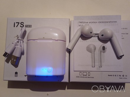 i7s TWS Bluetooth V5.0 Міні бездротові навушники з зарядним Box-WHITE