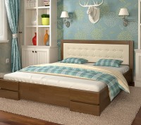 Ліжка з натуральної сосни та буку. 
Сучасний дизайн. Фабрична якість. Нові в уп. . фото 2