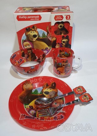 Купить набор детской стеклянной посуды 5 предметов, можно в нашем интернет-магаз. . фото 1