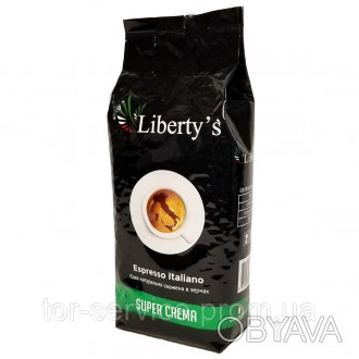 Кофе Liberty`s Super Crema в зернах 1 кг — классический итальянский кофе с харак. . фото 1