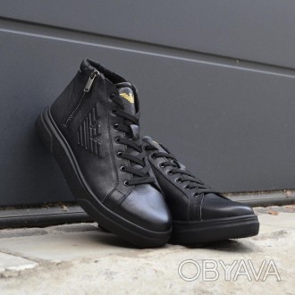  Модные мужские кожаные зимние ботинки ARMANI черные
 
 Внешний материал: натура. . фото 1