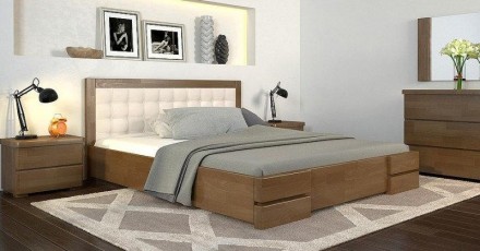 Класичне ліжко з дерева сосна або бук. Розміри і кольори різні.. . фото 3