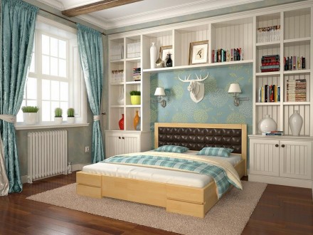 Класичне ліжко з дерева сосна або бук. Розміри і кольори різні.. . фото 4