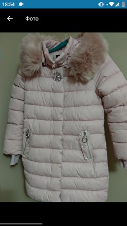 Зимове пальто на синтепоні рожевого кольору розмір XL. Довжина- 80см, рукав від . . фото 2