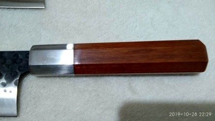 Японский киритсуке, профессиональный поварской нож (кованный ручной работы) , бр. . фото 5