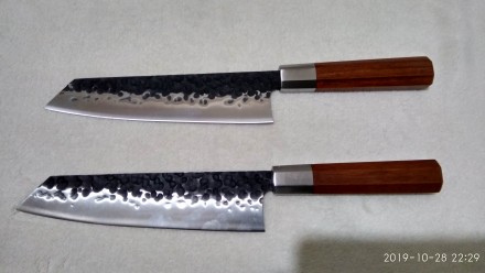 Японский киритсуке, профессиональный поварской нож (кованный ручной работы) , бр. . фото 6