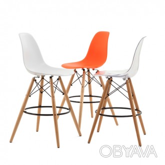 Высокий дизайнерский барный стул DSW Bar Eames Style выделяется оригинальным вне. . фото 1