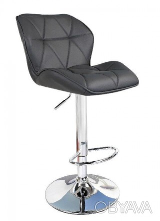 Высокий барный стул, хромированное металлическое основание с подножкой, поворачи. . фото 1