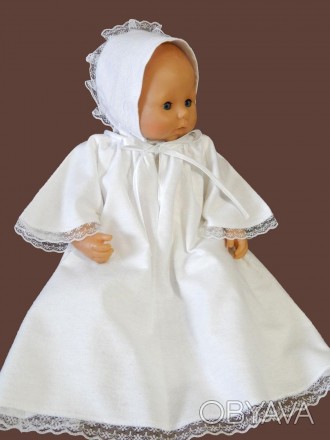 Теплый зимний костюм для крещения ребенка из фланели. Квадратная крыжма. Модель . . фото 1