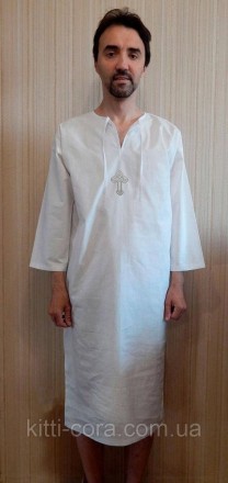 
Рубашка для крещения парня, мужчины. Модель "Ioann Silver" ("Иоанн серебро"). С. . фото 3