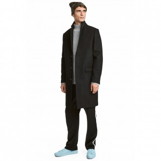 Мужское однобортное шерстяное пальто H&M (Швеция).  
Свободный фасон. Есть . . фото 2