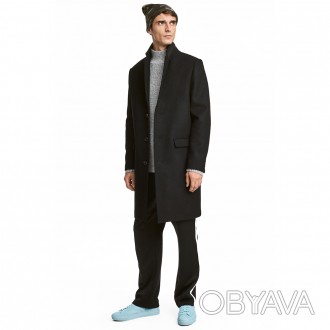 Мужское однобортное шерстяное пальто H&M (Швеция).  
Свободный фасон. Есть . . фото 1