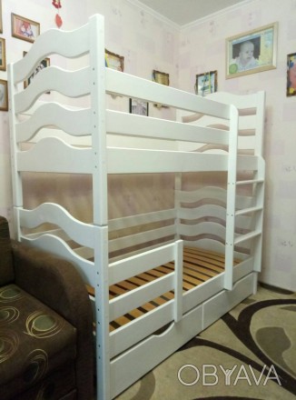 Детская двухъярусная кровать «Карина — Люкс» выполнена из экологически чистой на. . фото 1