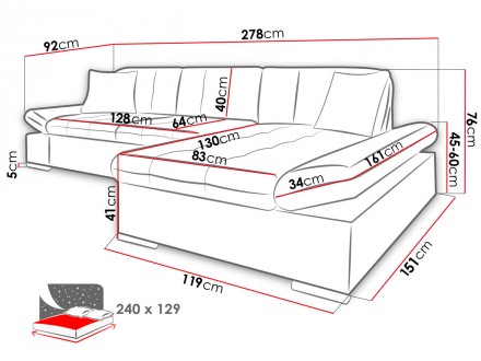 Угловой диван Laviva с ящиком для постельных принадлежностей предлагает комфорт,. . фото 13