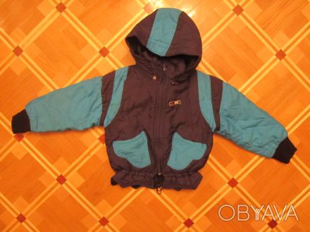 Продам на мальчика зимнюю куртку темно-синюю с голубыми вставками фирмы «N. . фото 1