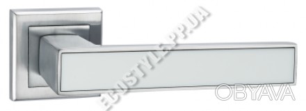 Дверные ручки LINDE A-2015 MC+White - матовый хром/белая вставка. . фото 1