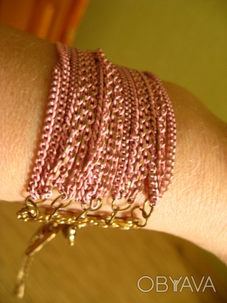продам браслет розовый из множества цепочек. . фото 1