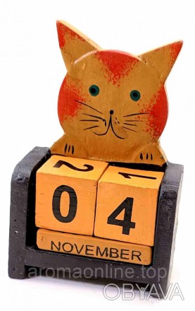 Календарь из дерева, ручная работа, в виде фигурки кота. Индонезия.
Размеры: 11х. . фото 1