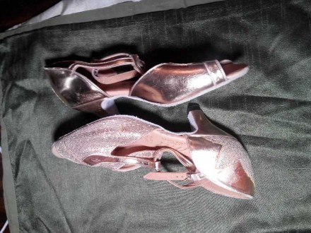 Туфли для бальных танцев золотистые размер 36 - 36,5. В отличном состоянии.. . фото 3