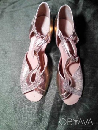 Туфли для бальных танцев золотистые размер 36 - 36,5. В отличном состоянии.. . фото 1