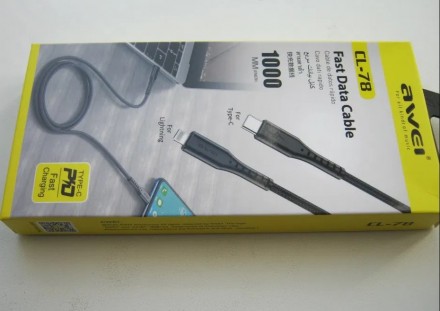Кабель AWEI type C-Lightning 3.0/18 Вт.. Мелитополь. фото 1 Кабель AWEI type C-Lightning 3.0/18 Вт.. Мелитополь. фото 1