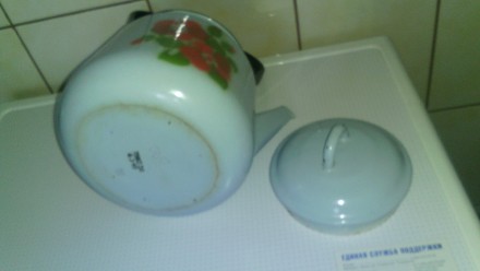 Эмалированный чайник СССР  - 3 литра.  Винтаж .Для подогрева воды на даче и огор. . фото 4