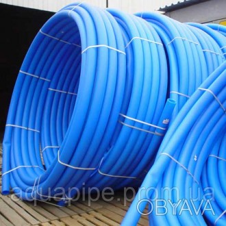 Водопроводные политэтиленовые трубы черного и синего цвета от украинского завода. . фото 1