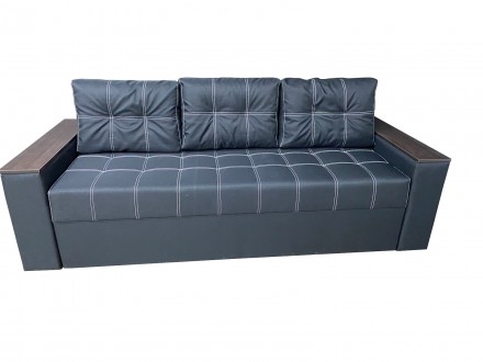 Прямий диван Комфорт:

Подвійна строчка по дивану;
3 місткі ніші для зберіган. . фото 7