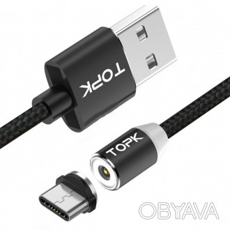 Вращающийся магнитный светящийся кабель Topk USB 2m 360° Type-C нейлон
Кабельные. . фото 1