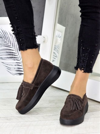 Туфлі лофери кавa замша 7245-28. Дніпро. фото 1