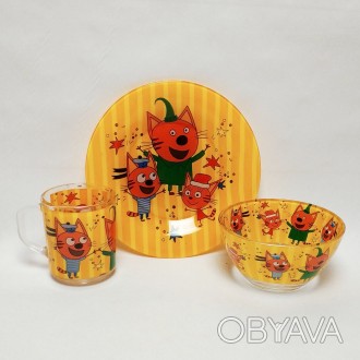 Купить набор детской стеклянной посуды 3 предмета, можно в нашем интернет-магази. . фото 1