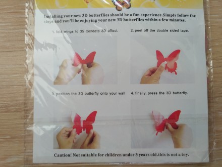 Пакет включает : 12 бабочек+12 стикеров для клейки бабочек
Декоративные 3-D баб. . фото 7