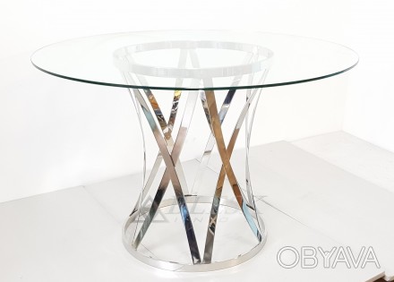 Стеклянный столик столик модерн из  нержавейки и стекла. 

Столешница может бы. . фото 1