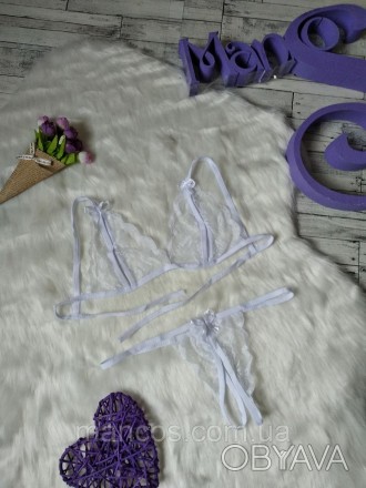 Женское сексуальное прозрачное кружевное белье
эротический комплект нижнего бель. . фото 1