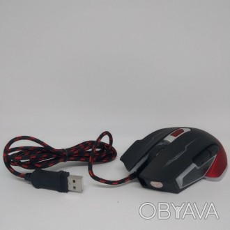 Игровая проводная мышь USB JEDEL GM740 с подсветкой 3200dpi мышка Чёрная с красн. . фото 1