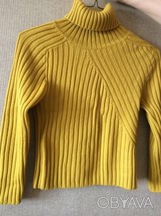 Подростковый тёплый свитер для девочки.
Яркого насыщенного жёлто-горчичного цве. . фото 1