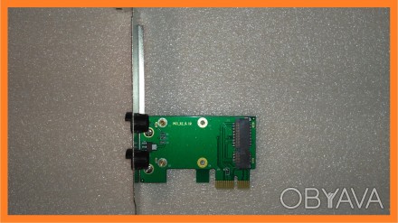 Адаптер PCI-e x1 для установки в ПК mini pcie WI-Fi сетевой карты (от ноутбука).. . фото 1