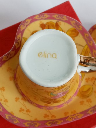 Продаётся Сервиз кофейный ELINA фарфоровый на две персоны подарочный. Блюдце вып. . фото 6