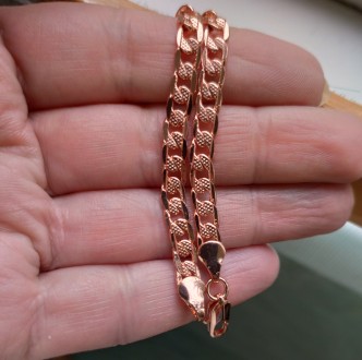 Браслет цепочка звеньевая 5 мм,из розового золота позолота(смотрится как советск. . фото 5