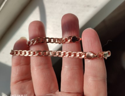 Браслет цепочка звеньевая 5 мм,из розового золота позолота(смотрится как советск. . фото 7