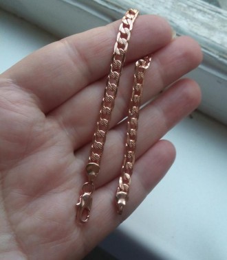 Браслет цепочка звеньевая 5 мм,из розового золота позолота(смотрится как советск. . фото 10