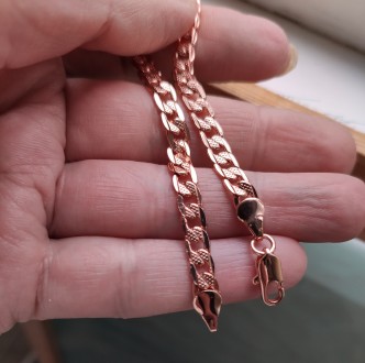Браслет цепочка звеньевая 5 мм,из розового золота позолота(смотрится как советск. . фото 4