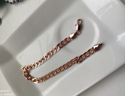 Браслет цепочка звеньевая 5 мм,из розового золота позолота(смотрится как советск. . фото 12